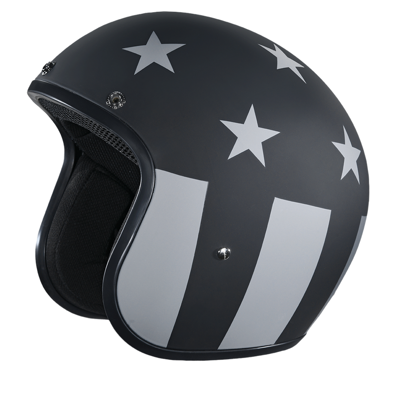 Load image into Gallery viewer, DOT Approved Daytona Cruiser Open Face Motorcycle Helmet - Men, Women & Youth - With Visor & Graphics - W/ Captain America Stealth