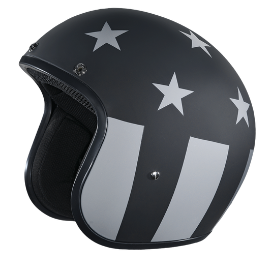 DOT Daytona Cruiser Open Face Motorcycle Helmet - Men, Women & Youth - With Visor & Graphics - W/ Captain America Stealth