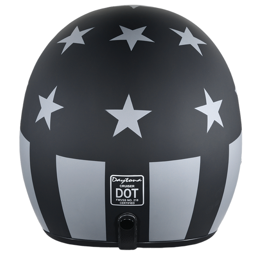 DOT Daytona Cruiser Open Face Motorcycle Helmet - Men, Women & Youth - With Visor & Graphics - W/ Captain America Stealth