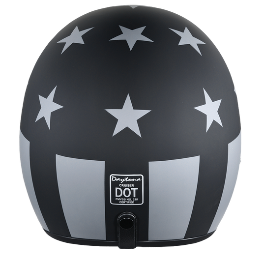 DOT Approved Daytona Cruiser Open Face Motorcycle Helmet - Men, Women & Youth - With Visor & Graphics - W/ Captain America Stealth