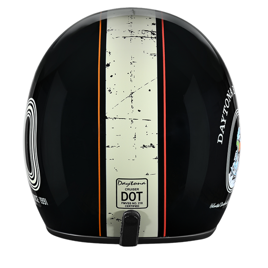 DOT Approved Daytona Cruiser Open Face Motorcycle Helmet - Men, Women & Youth - With Visor & Graphics - W/ Daytona 30th