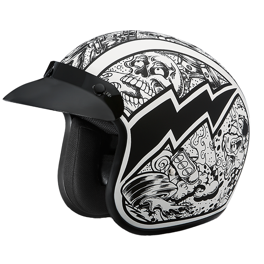 derpy motorcycle helmets DOT Approved Daytona Cruiser Open Face Motorcycle Helmet