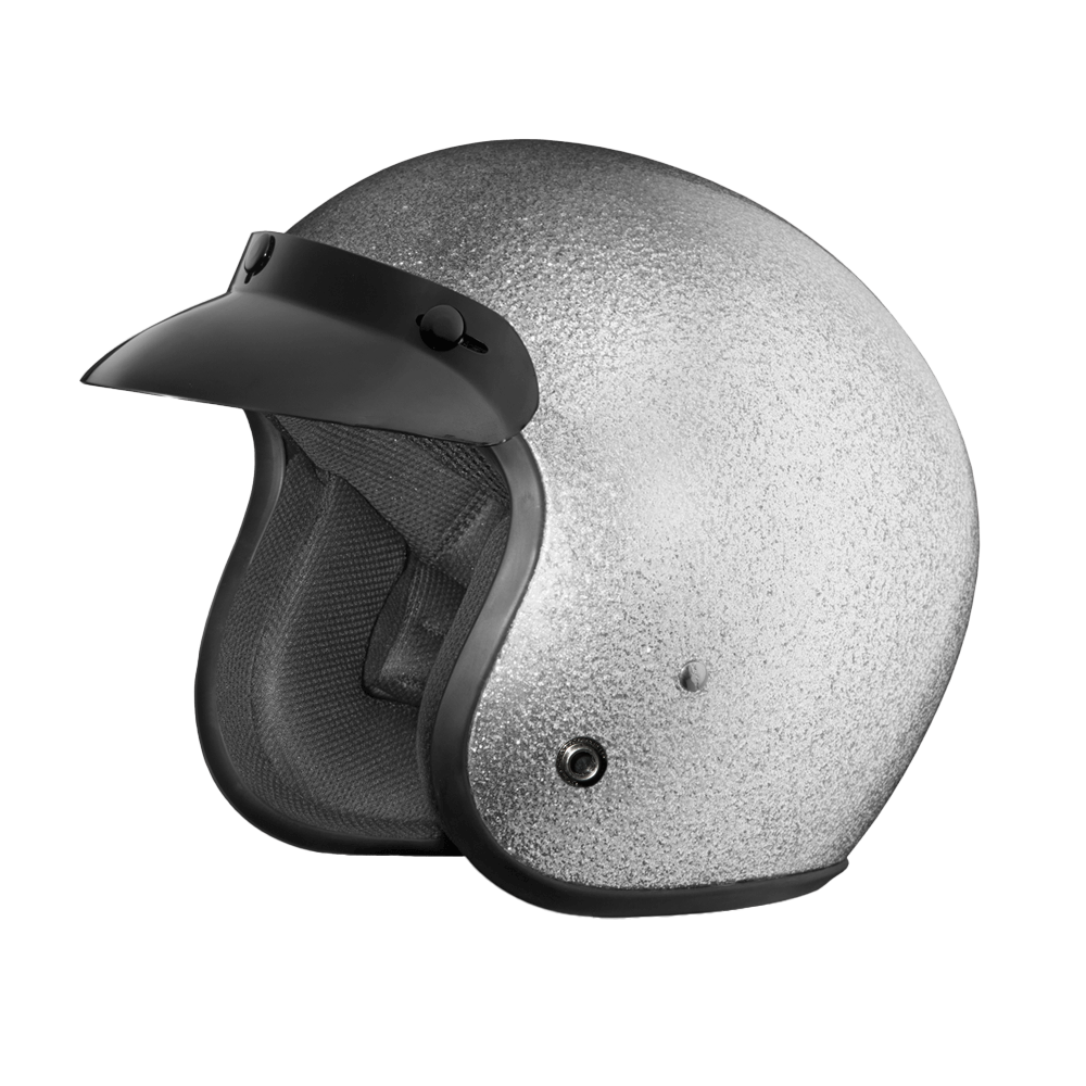 copper and silver motorcycle helmet D.O.T. Daytona Cruiser- Silver Metal Flake – Daytona Helmets