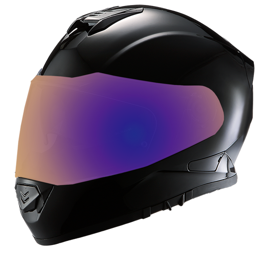Daytona Detour Full Face Motorcycle Helmet - DOT Certified, Dual Visor, Street Bike Helmet, Men/Women/Youth - Hi-Gloss Black
