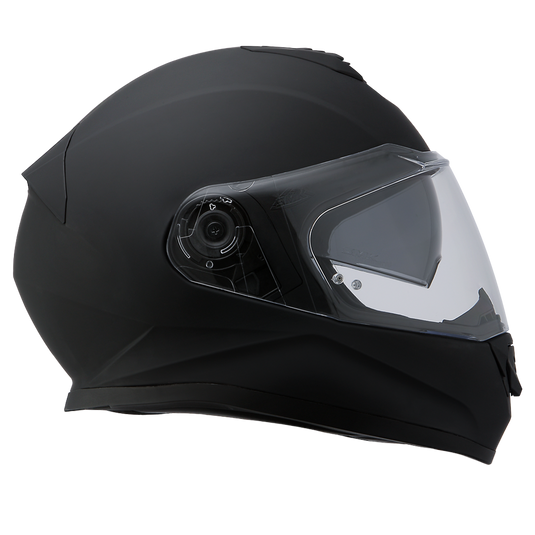 Daytona Detour Full Face Motorcycle Helmet - DOT Certified, Dual Visor, Street Bike Helmet, Men/Women/Youth - Dull Black