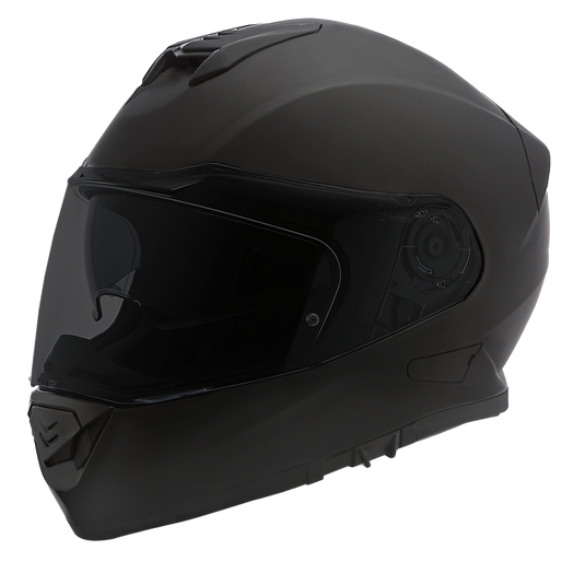Daytona Detour Full Face Motorcycle Helmet - DOT Certified, Dual Visor, Street Bike Helmet, Men/Women/Youth - Dull Black