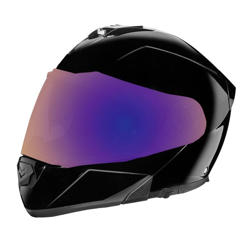 Load image into Gallery viewer, Daytona Glide Modular Motorcycle Helmet - DOT Approved, Bluetooth Ready, Dual Visor, Men/Women/Youth - Hi-Gloss Black
