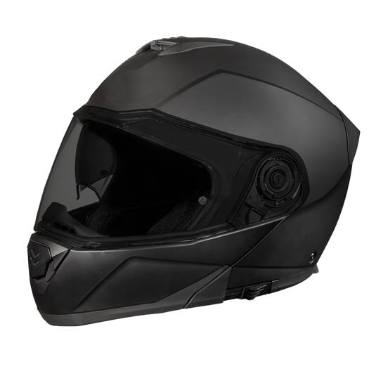 Daytona Glide Modular Motorcycle Helmet - DOT Approved, Bluetooth Ready, Dual Visor, Men/Women/Youth - Dull Black