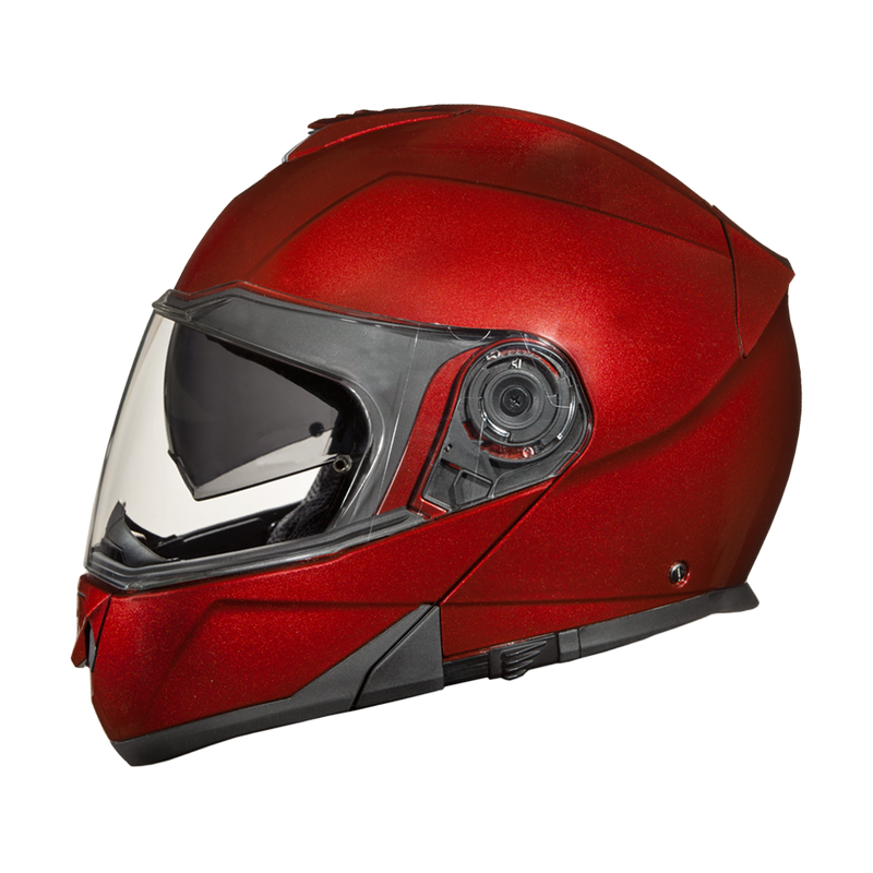 Load image into Gallery viewer, Daytona Glide Modular Motorcycle Helmet - DOT Approved, Bluetooth Ready, Dual Visor, Men/Women/Youth - Black Cherry