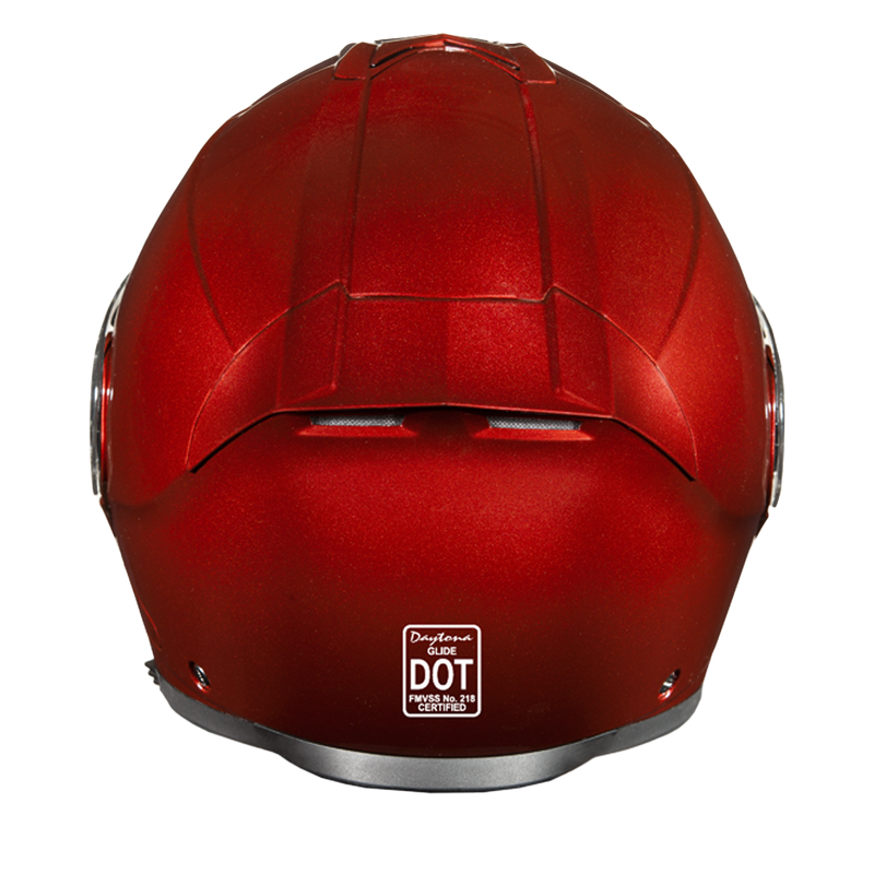 Load image into Gallery viewer, Daytona Glide Modular Motorcycle Helmet - DOT Approved, Bluetooth Ready, Dual Visor, Men/Women/Youth - Black Cherry