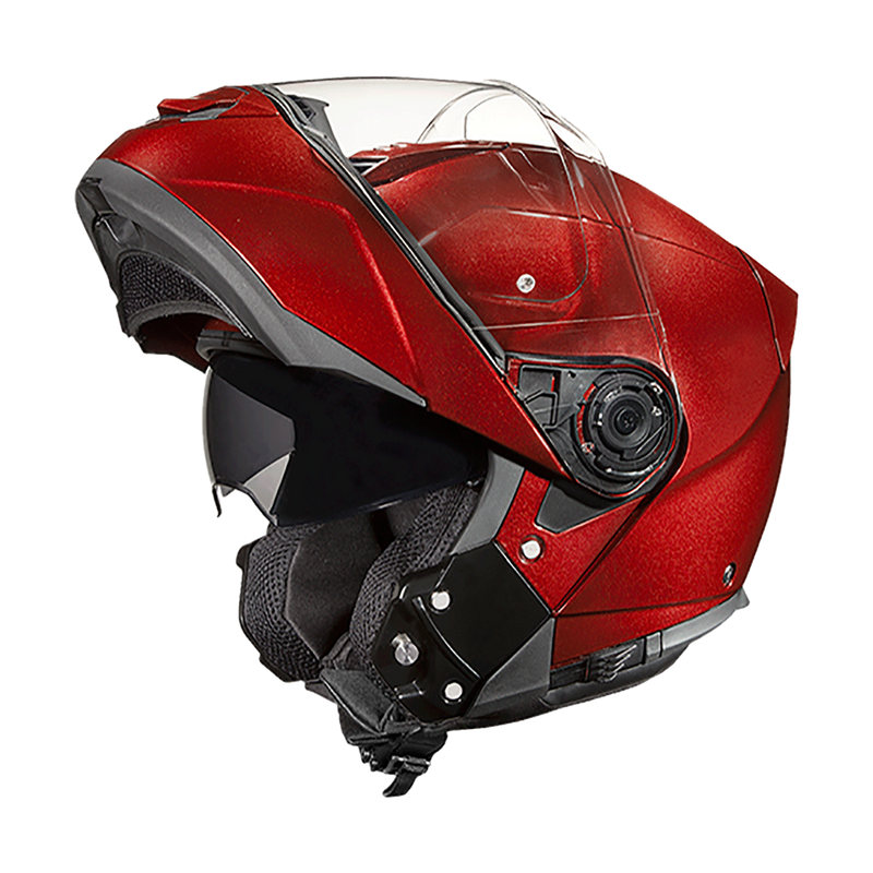 Load image into Gallery viewer, Daytona Glide Modular Motorcycle Helmet - DOT Approved, Bluetooth Ready, Dual Visor, Men/Women/Youth - Black Cherry