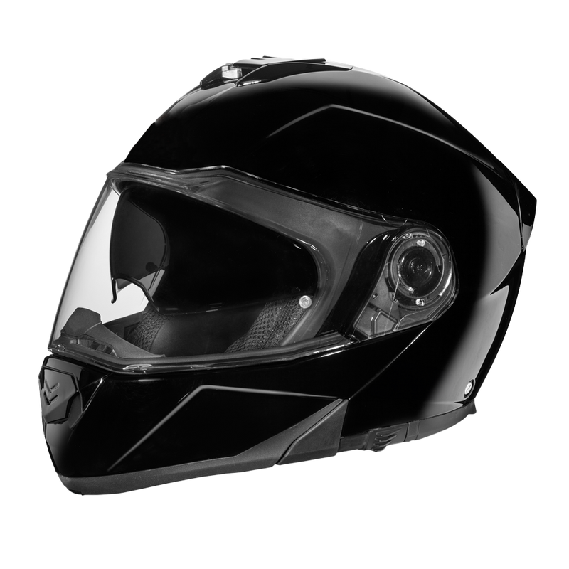 Load image into Gallery viewer, Daytona Glide Modular Motorcycle Helmet - DOT Approved, Bluetooth Ready, Dual Visor, Men/Women/Youth - Hi-Gloss Black