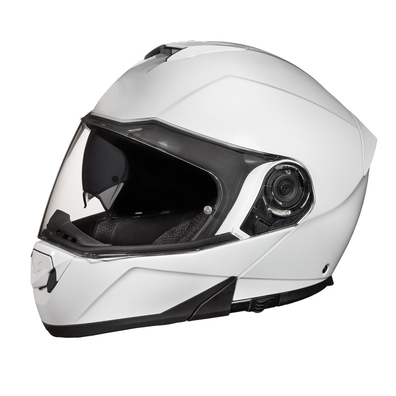 Load image into Gallery viewer, Daytona Glide Modular Motorcycle Helmet - DOT Approved, Bluetooth Ready, Dual Visor, Men/Women/Youth - Hi-Gloss White