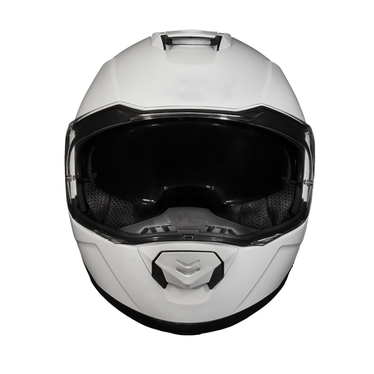 Daytona Glide Modular Motorcycle Helmet - DOT Approved, Bluetooth Ready, Dual Visor, Men/Women/Youth - Hi-Gloss White
