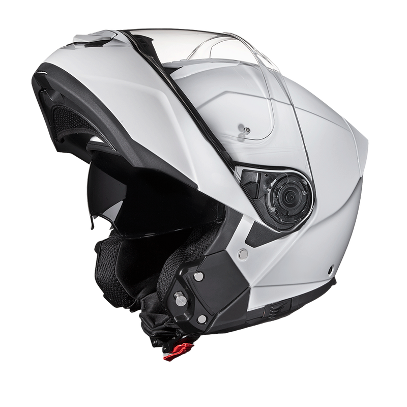 Load image into Gallery viewer, Daytona Glide Modular Motorcycle Helmet - DOT Approved, Bluetooth Ready, Dual Visor, Men/Women/Youth - Hi-Gloss White