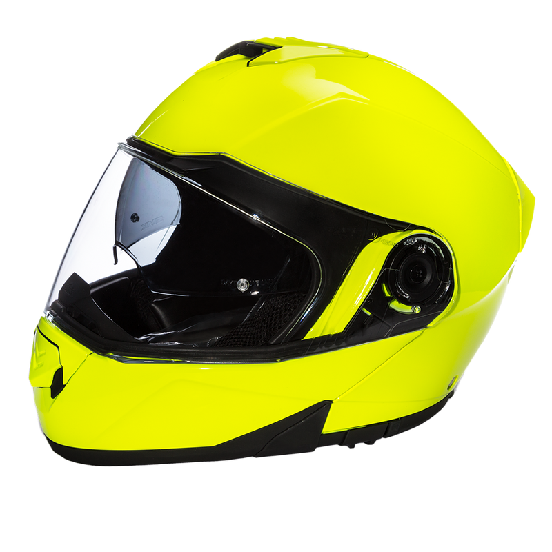 Load image into Gallery viewer, Daytona Glide Modular Motorcycle Helmet - DOT Approved, Bluetooth Ready, Dual Visor, Men/Women/Youth - Fluorescent Yellow
