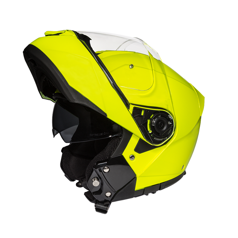 Load image into Gallery viewer, Daytona Glide Modular Motorcycle Helmet - DOT Approved, Bluetooth Ready, Dual Visor, Men/Women/Youth - Fluorescent Yellow