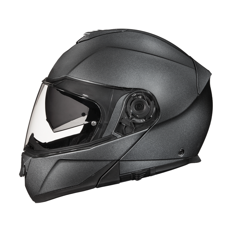 Load image into Gallery viewer, Daytona Glide Modular Motorcycle Helmet - DOT Approved, Bluetooth Ready, Dual Visor, Men/Women/Youth - Gun Metal Grey Metallic
