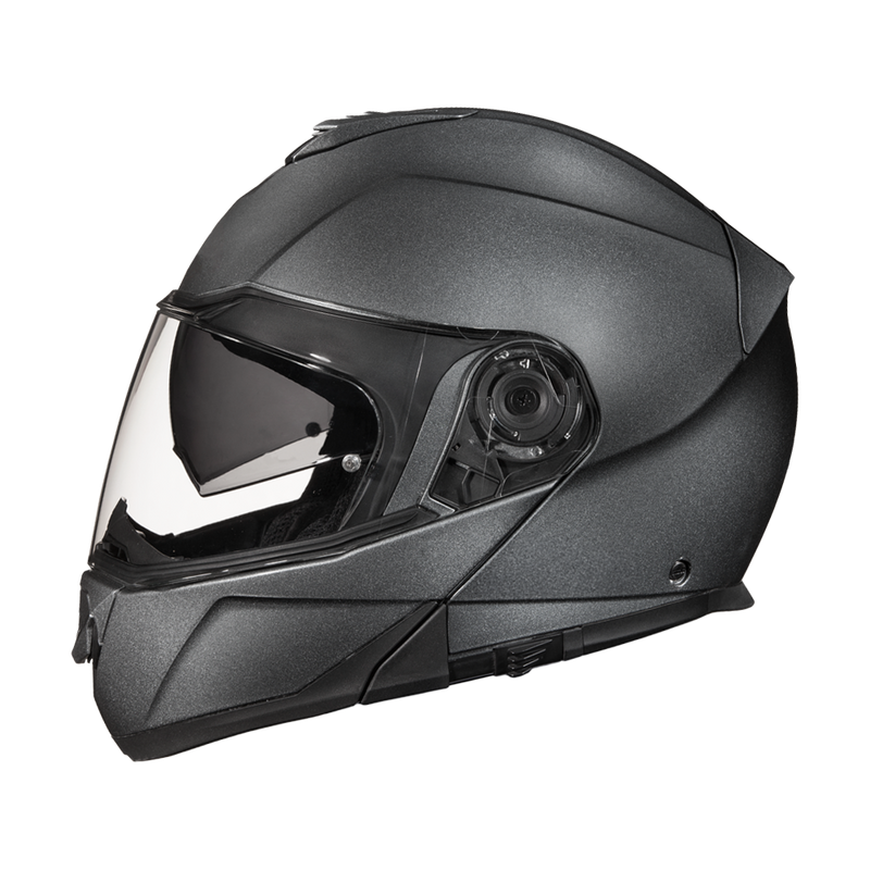 Load image into Gallery viewer, Daytona Glide Modular Motorcycle Helmet - DOT Approved, Bluetooth Ready, Dual Visor, Men/Women/Youth - Gun Metal Grey Metallic