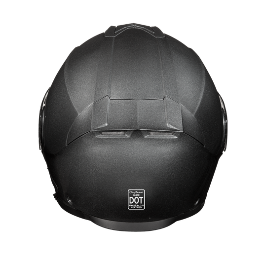 Daytona Glide Modular Motorcycle Helmet - DOT Approved, Bluetooth Ready, Dual Visor, Men/Women/Youth - Gun Metal Grey Metallic