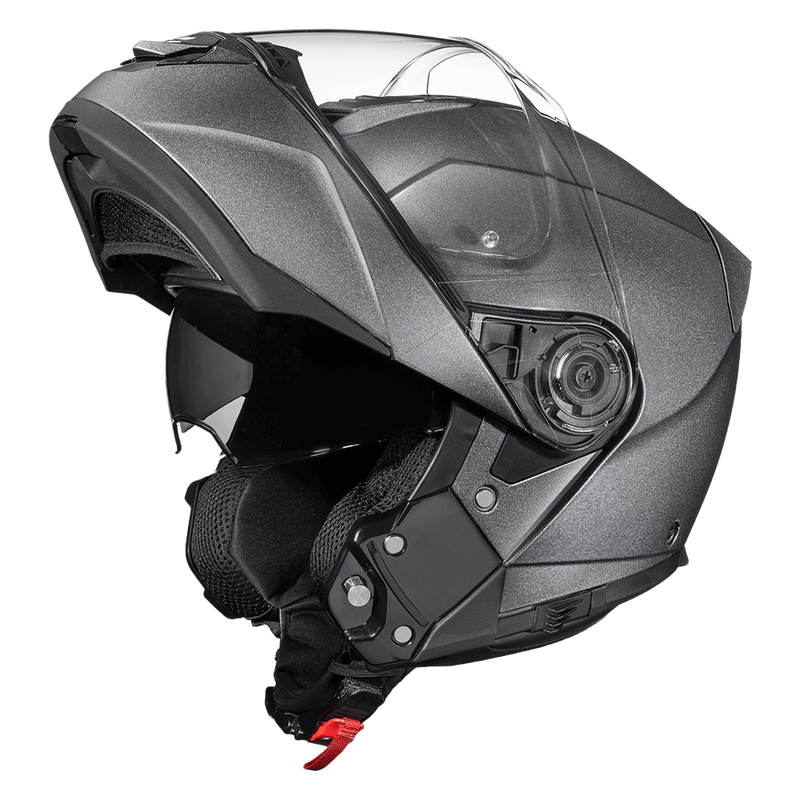 Load image into Gallery viewer, Daytona Glide Modular Motorcycle Helmet - DOT Approved, Bluetooth Ready, Dual Visor, Men/Women/Youth - Gun Metal Grey Metallic