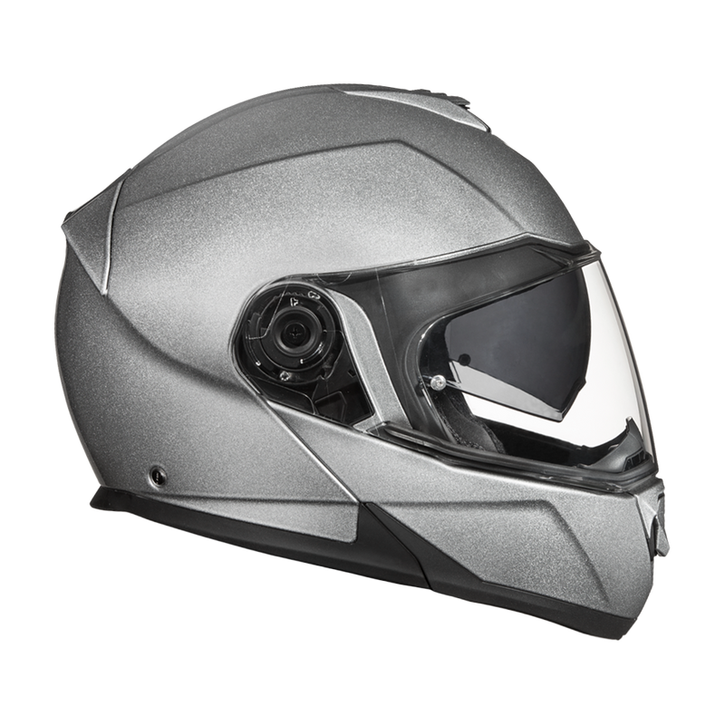Load image into Gallery viewer, Daytona Glide Modular Motorcycle Helmet - DOT Approved, Bluetooth Ready, Dual Visor, Men/Women/Youth- Silver Metallic