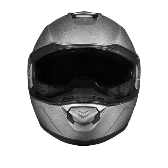 Daytona Glide Modular Motorcycle Helmet - DOT Approved, Bluetooth Ready, Dual Visor, Men/Women/Youth- Silver Metallic