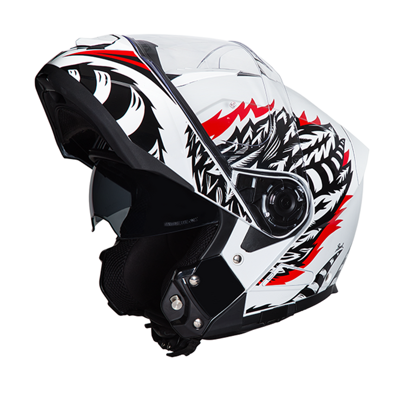Load image into Gallery viewer, Daytona Glide Modular Motorcycle Helmet - DOT Approved, Bluetooth Ready, Dual Visor, Men/Women/Youth - W/ Phoenix
