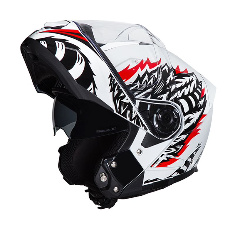 Load image into Gallery viewer, Daytona Glide Modular Motorcycle Helmet - DOT Approved, Bluetooth Ready, Dual Visor, Men/Women/Youth - W/ Phoenix