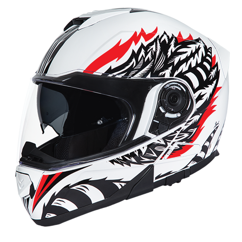 Load image into Gallery viewer, Daytona Glide Modular Motorcycle Helmet - DOT Approved, Bluetooth Ready, Dual Visor, Men/Women/Youth - W/ Phoenix