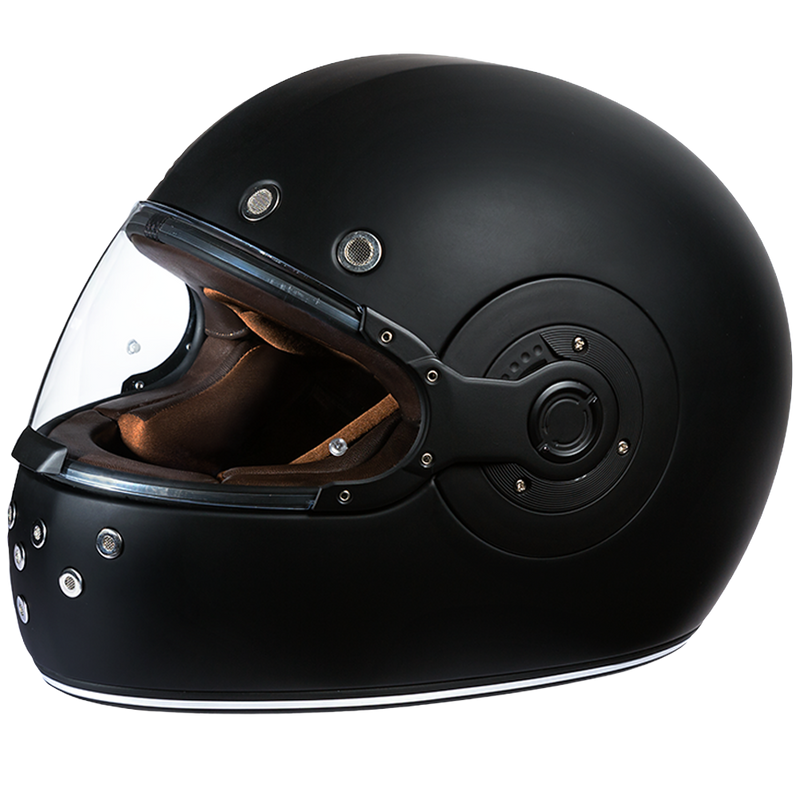 Load image into Gallery viewer, DOT Daytona Retro Full Face Motorcycle Helmet: Vintage Style for Men, Women, &amp; Youth - Dull Black W/ Dull Black Accents
