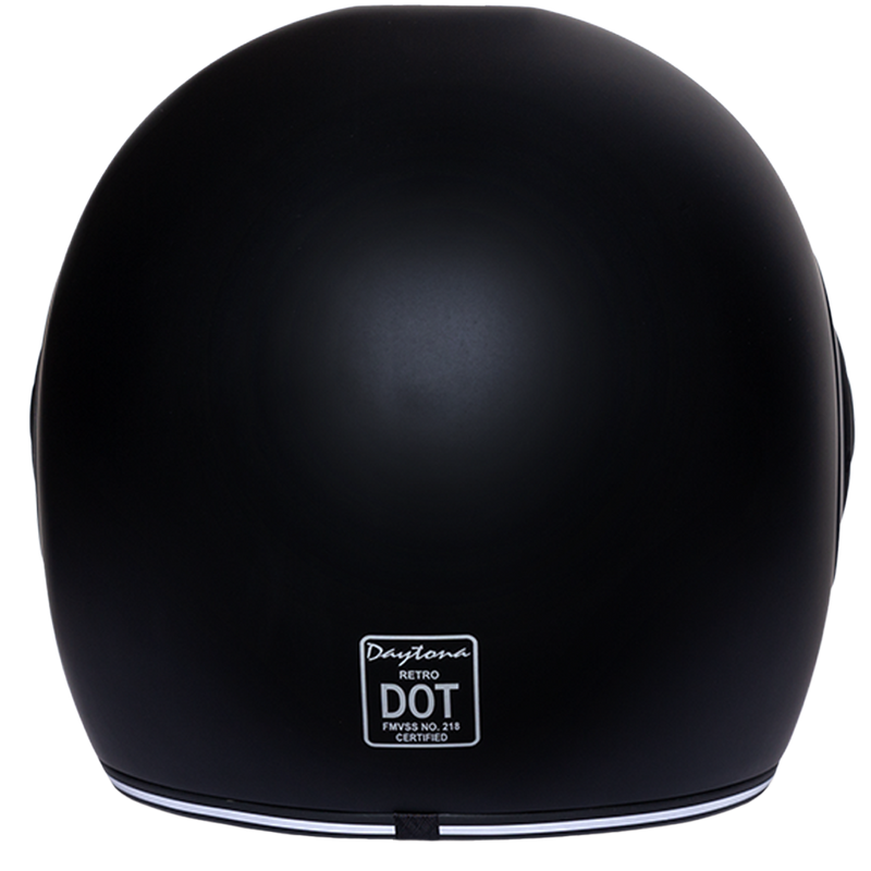 Load image into Gallery viewer, DOT Daytona Retro Full Face Motorcycle Helmet: Vintage Style for Men, Women, &amp; Youth - Dull Black W/ Dull Black Accents
