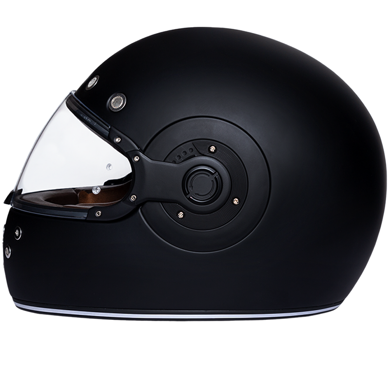 Load image into Gallery viewer, DOT Daytona Retro Full Face Motorcycle Helmet: Vintage Style for Men, Women, &amp; Youth - Dull Black W/ Dull Black Accents
