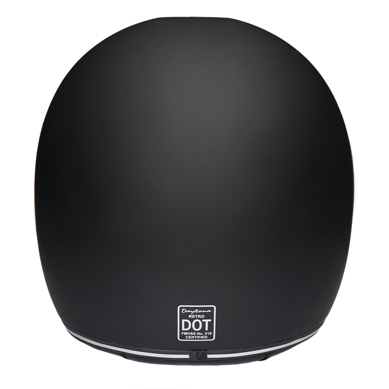 Load image into Gallery viewer, DOT Daytona Retro Full Face Motorcycle Helmet: Vintage Style for Men, Women, & Youth - Dull Black W/ Orange Accents
