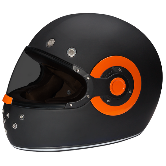 D.O.T. DAYTONA RETRO- DULL BLACK W/ ORANGE ACCENTS