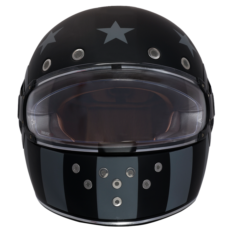 Load image into Gallery viewer, DOT Daytona Retro Full Face Motorcycle Helmet: Vintage Style for Men, Women, & Youth - W/ Captain America Stealth