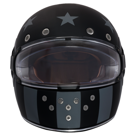 DOT Daytona Retro Full Face Motorcycle Helmet: Vintage Style for Men, Women, & Youth - W/ Captain America Stealth