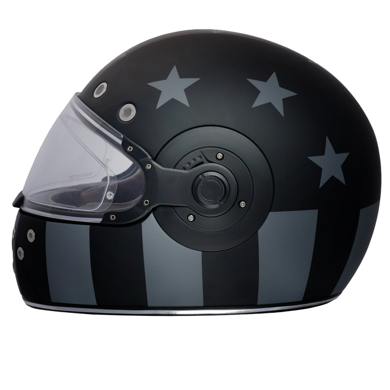 Load image into Gallery viewer, DOT Daytona Retro Full Face Motorcycle Helmet: Vintage Style for Men, Women, & Youth - W/ Captain America Stealth