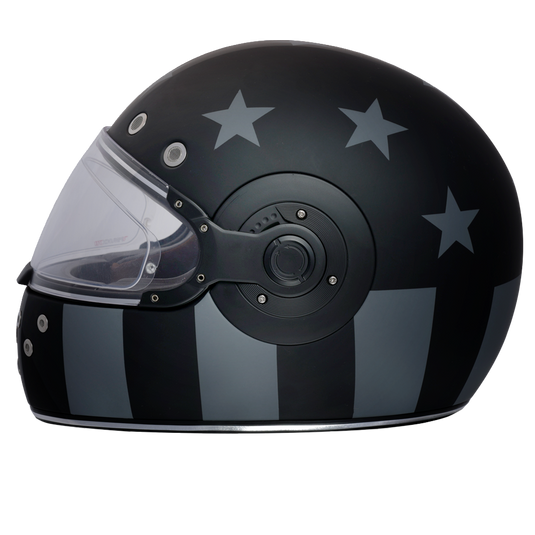 DOT Daytona Retro Full Face Motorcycle Helmet: Vintage Style for Men, Women, & Youth - W/ Captain America Stealth