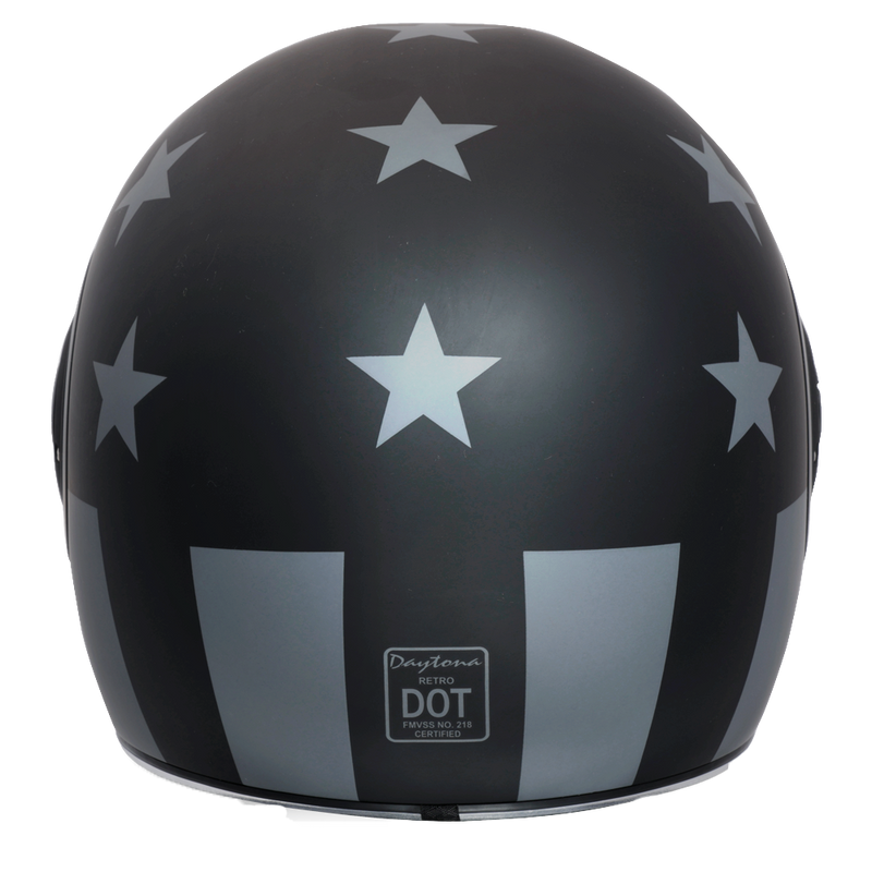 Load image into Gallery viewer, DOT Daytona Retro Full Face Motorcycle Helmet: Vintage Style for Men, Women, &amp; Youth - W/ Captain America Stealth
