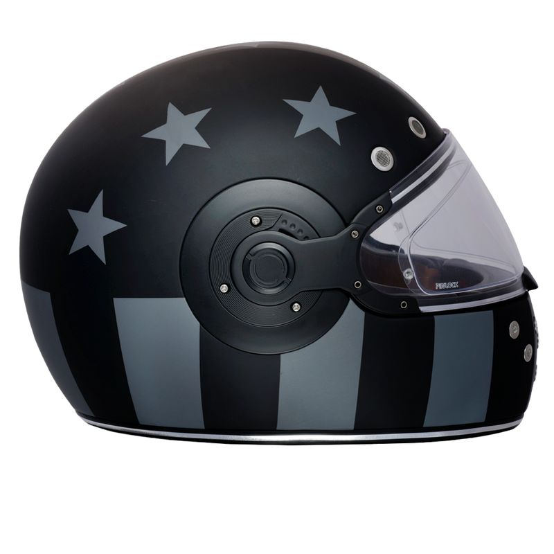 Load image into Gallery viewer, DOT Daytona Retro Full Face Motorcycle Helmet: Vintage Style for Men, Women, &amp; Youth - W/ Captain America Stealth
