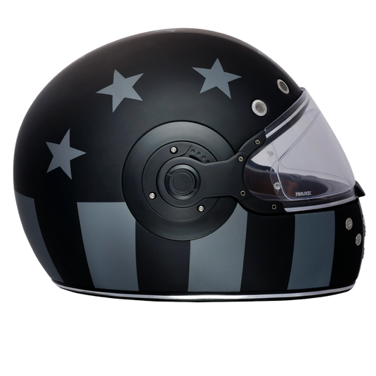 DOT Daytona Retro Full Face Motorcycle Helmet: Vintage Style for Men, Women, & Youth - W/ Captain America Stealth