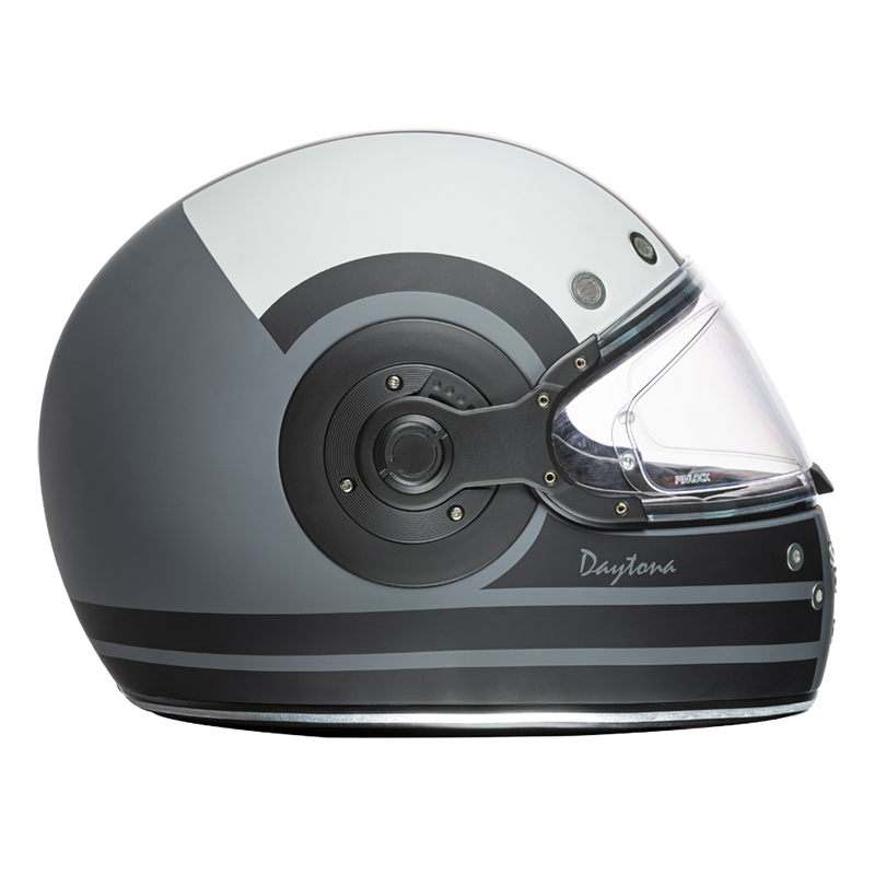 Load image into Gallery viewer, DOT Daytona Retro Full Face Motorcycle Helmet: Vintage Style for Men, Women, & Youth - W/ Racer