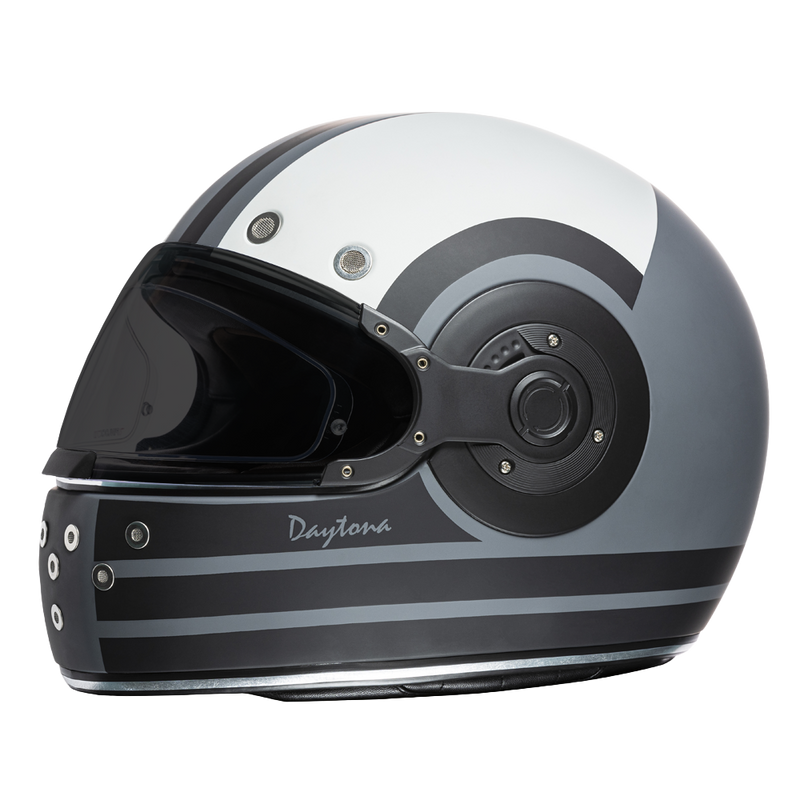Load image into Gallery viewer, DOT Daytona Retro Full Face Motorcycle Helmet: Vintage Style for Men, Women, & Youth - W/ Racer
