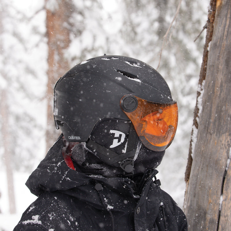 Load image into Gallery viewer, Daytona Carver Ski Helmet - Adjustable Ski Helmet for Men, Women & Youth - Dull Black with Anti-Fog Visor