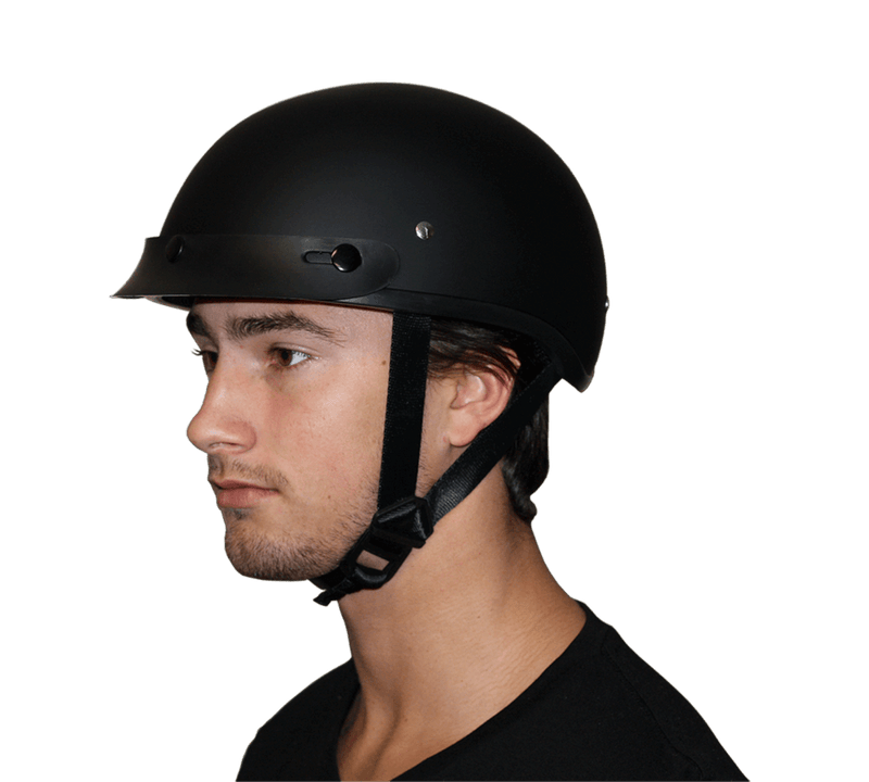 Load image into Gallery viewer, DOT Approved Daytona Skull Cap Half Shell Motorcycle Helmet - Beanie Style for Motorcycles, Cruisers, Scooters, and Mopeds - Dull Black