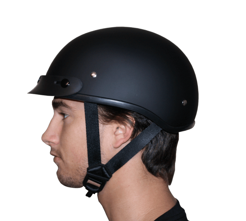 Load image into Gallery viewer, DOT Approved Daytona Skull Cap Half Shell Motorcycle Helmet - Beanie Style for Motorcycles, Cruisers, Scooters, and Mopeds - Dull Black