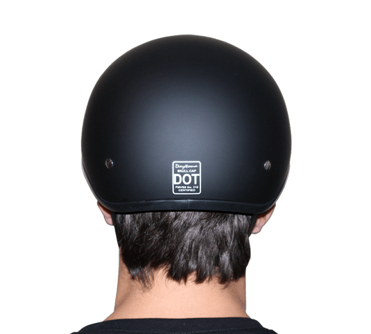 DOT Approved Daytona Skull Cap Half Shell Motorcycle Helmet - Beanie Style for Motorcycles, Cruisers, Scooters, and Mopeds - Hi-Gloss Black