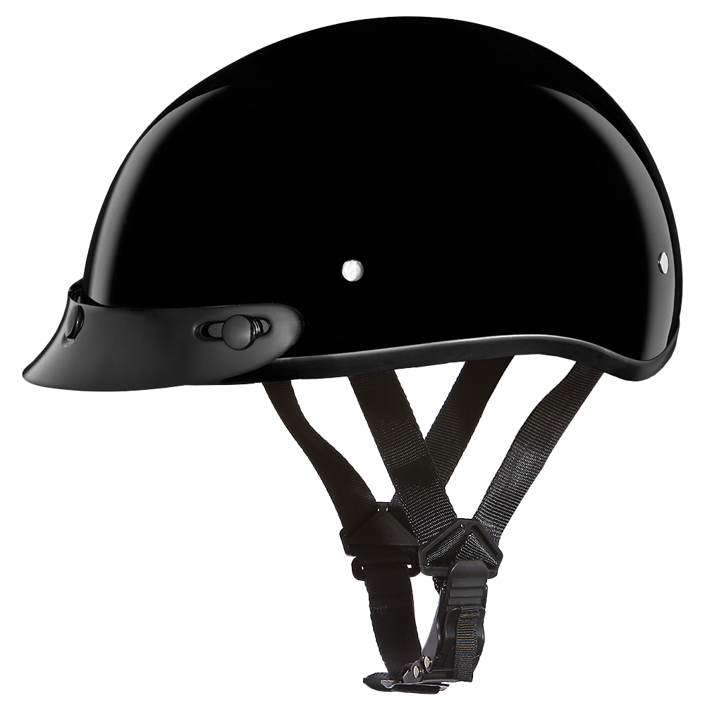 Daytona Skull Cap DOT Motorcycle Helmet - Hi-Gloss Black