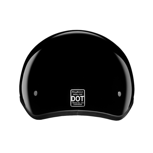 DOT Approved Daytona Skull Cap Half Shell Motorcycle Helmet - Beanie Style for Motorcycles, Cruisers, Scooters, and Mopeds - Hi-Gloss Black